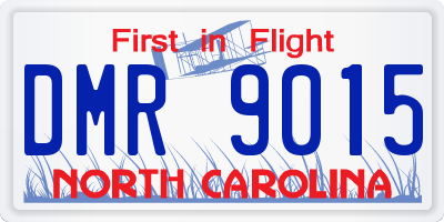 NC license plate DMR9015
