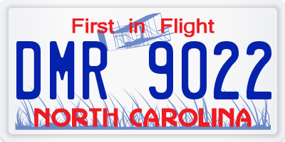 NC license plate DMR9022