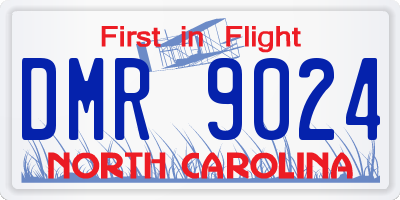 NC license plate DMR9024