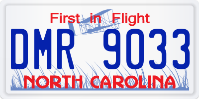 NC license plate DMR9033