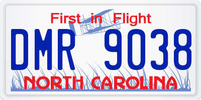 NC license plate DMR9038