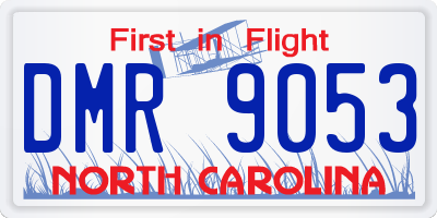 NC license plate DMR9053