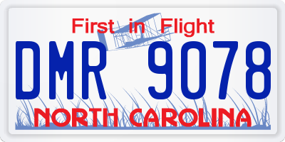NC license plate DMR9078