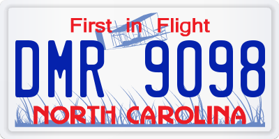 NC license plate DMR9098