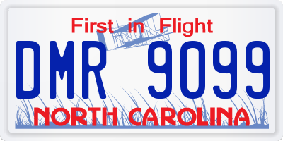 NC license plate DMR9099