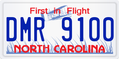 NC license plate DMR9100