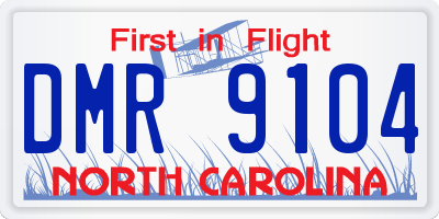 NC license plate DMR9104