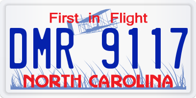 NC license plate DMR9117