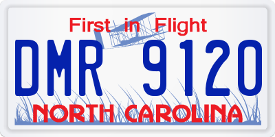 NC license plate DMR9120