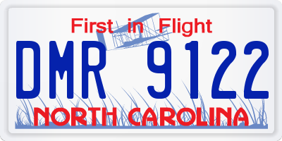 NC license plate DMR9122