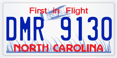 NC license plate DMR9130