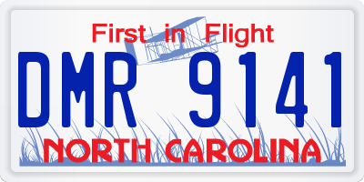 NC license plate DMR9141