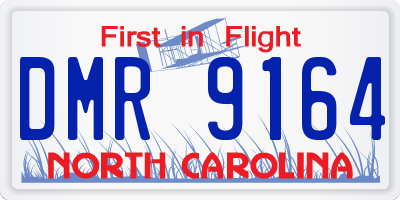 NC license plate DMR9164