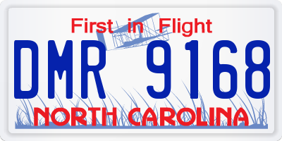 NC license plate DMR9168
