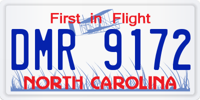 NC license plate DMR9172
