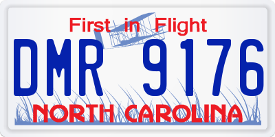 NC license plate DMR9176