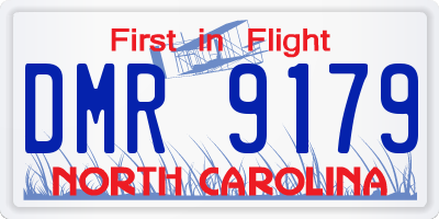 NC license plate DMR9179