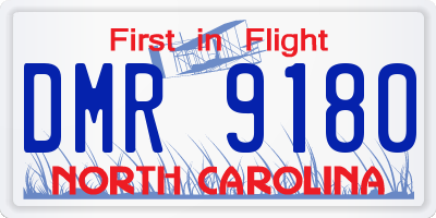 NC license plate DMR9180
