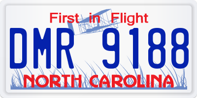 NC license plate DMR9188