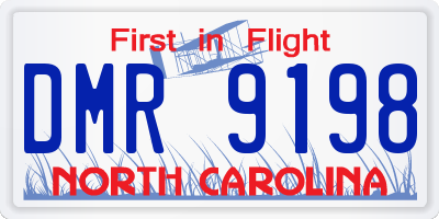 NC license plate DMR9198