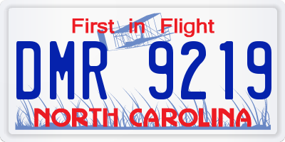 NC license plate DMR9219