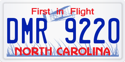 NC license plate DMR9220