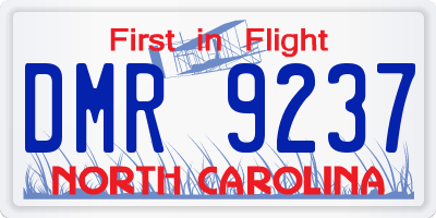 NC license plate DMR9237