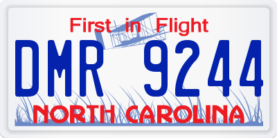 NC license plate DMR9244