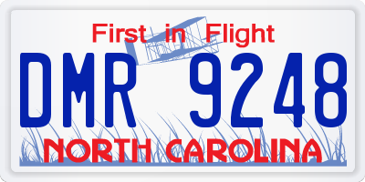 NC license plate DMR9248