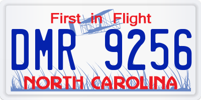 NC license plate DMR9256