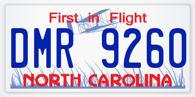 NC license plate DMR9260