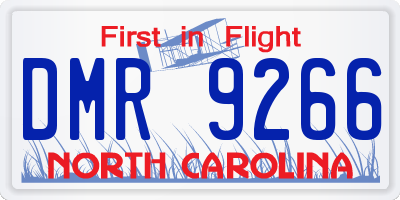 NC license plate DMR9266