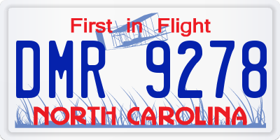 NC license plate DMR9278