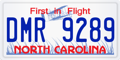 NC license plate DMR9289