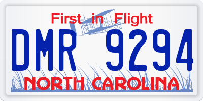 NC license plate DMR9294