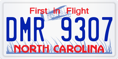 NC license plate DMR9307