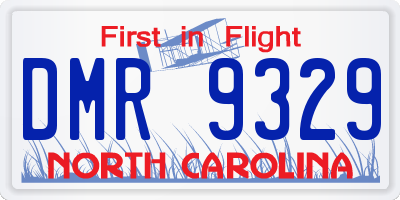 NC license plate DMR9329