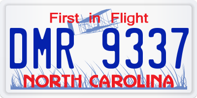NC license plate DMR9337