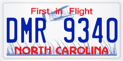 NC license plate DMR9340