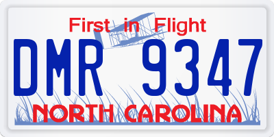 NC license plate DMR9347