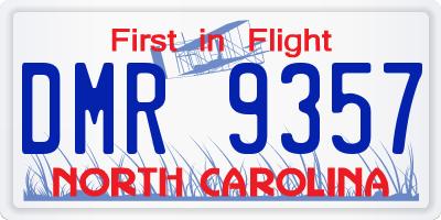 NC license plate DMR9357
