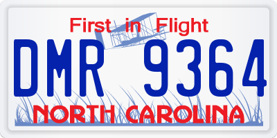 NC license plate DMR9364