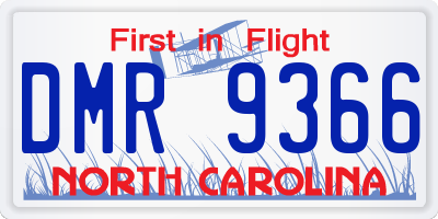 NC license plate DMR9366