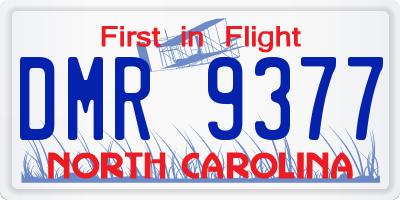 NC license plate DMR9377