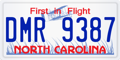NC license plate DMR9387
