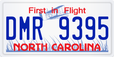 NC license plate DMR9395
