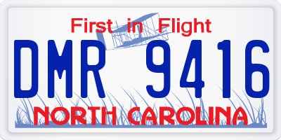 NC license plate DMR9416