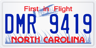 NC license plate DMR9419