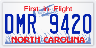 NC license plate DMR9420