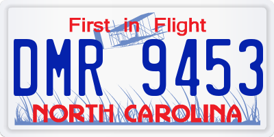 NC license plate DMR9453